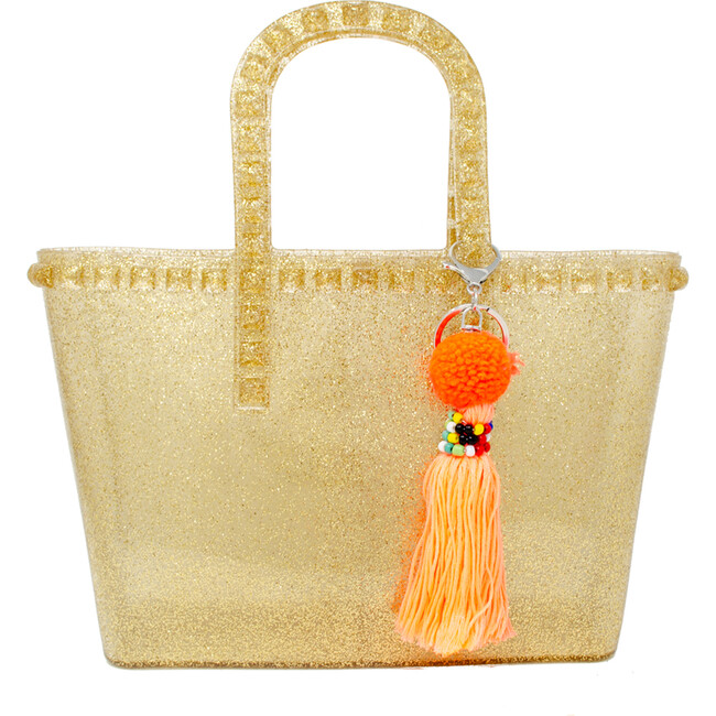 Tiny Jelly Tote Bag, Gold - Bags - 1