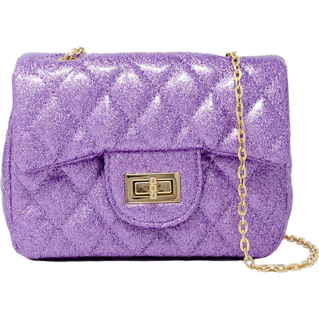 Classic Sparkle Handbag, Purple - Bags - 1