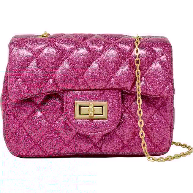 Classic Sparkle Handbag, Hot Pink - Bags - 1