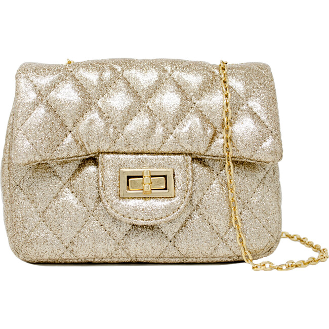 Classic Sparkle Handbag, Gold - Bags - 1