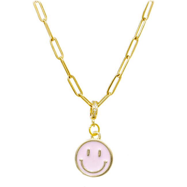 Happy Face Necklace, Pink