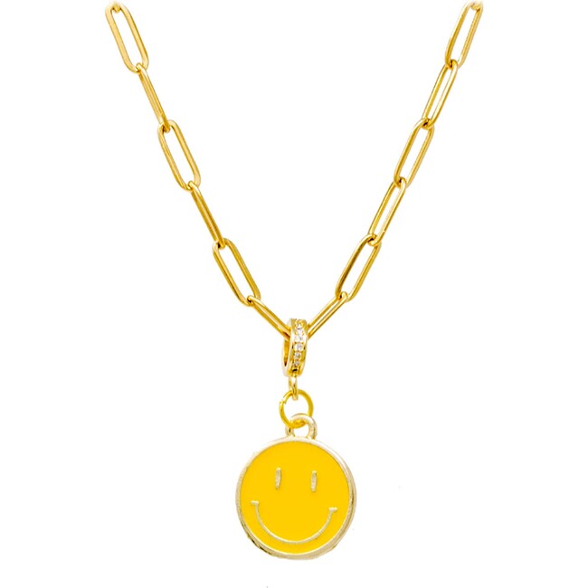 Happy Face Necklace, Yellow