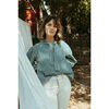 Pearl Women Blouse, Cobalt Check - Blouses - 2