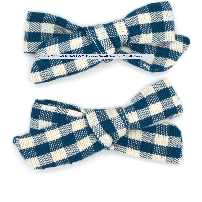 Folklore Small Bow Set Cobalt Check