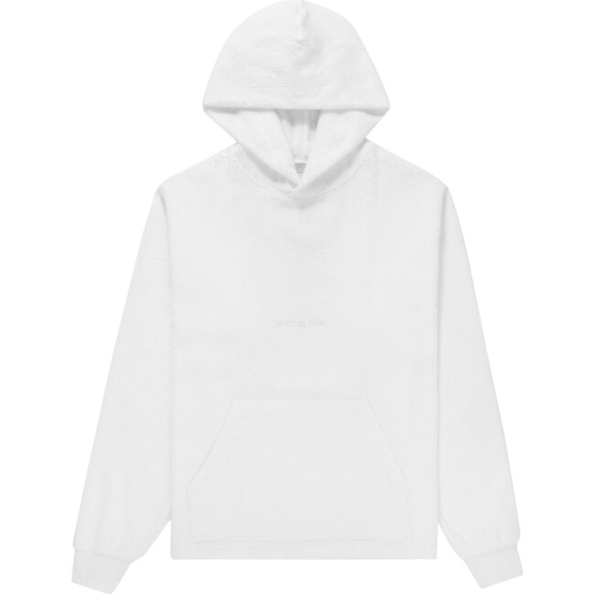 Adult Terry Towel Hooded Sweatshirt, Fluff White