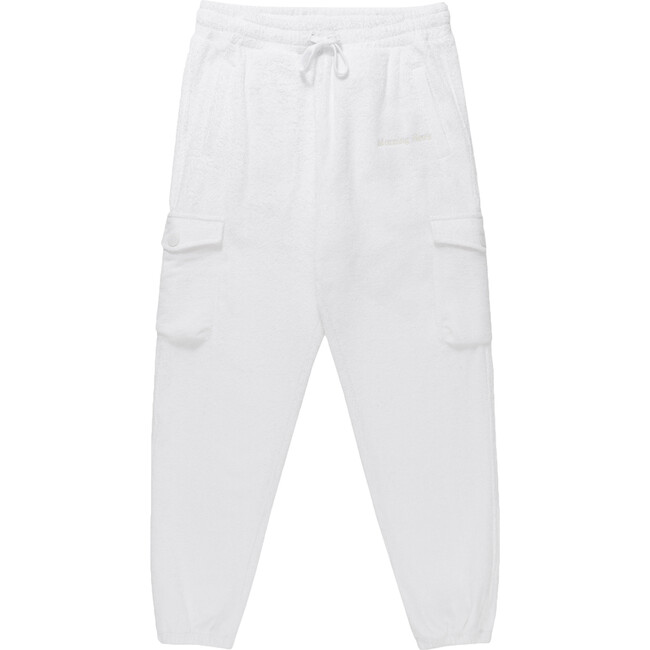 Adult Terry Cargo Joggers, Fluff White