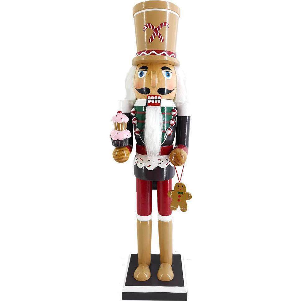 Soldier Gingerbread Nutcracker, Red/Green - Nutcrackers - 1