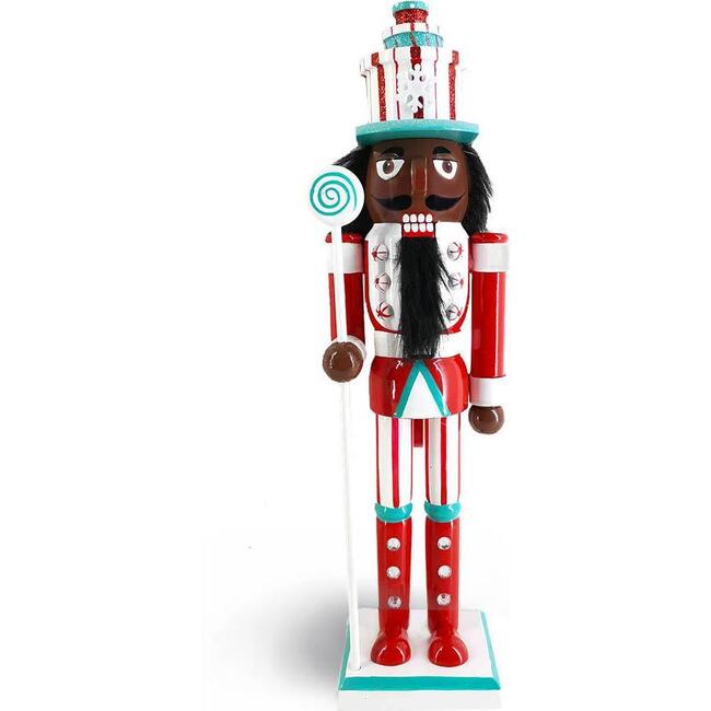 African American Candy Cane Nutcracker, Red/Green - Nutcrackers - 1