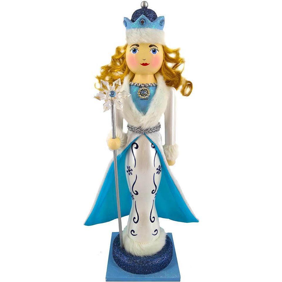 Fancy Snow Queen Nutcracker, White/Blue - Nutcrackers - 1