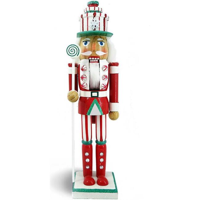 Candy Cane Nutcracker, Red/Green Glitter - Nutcrackers - 1