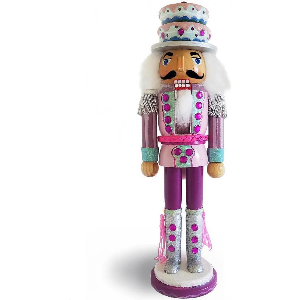 Candy Cane Nutcracker, Pink/Teal - Nutcrackers - 1