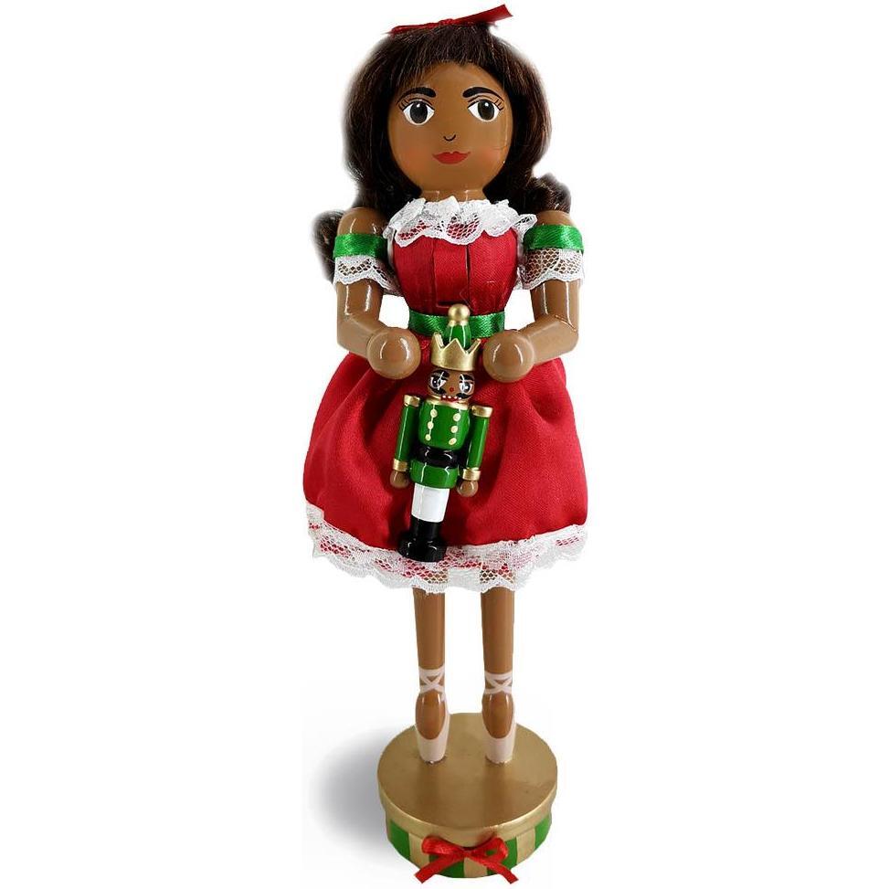 African American Clara Nutcracker, Red/Green - Nutcrackers - 1