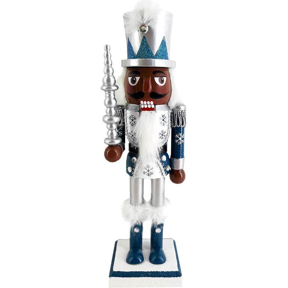 African American Snow Fantasy Nutcracker, Blue/White - Nutcrackers - 1