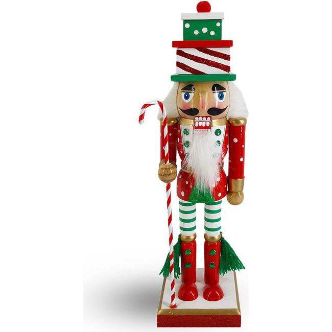 Candy Cane Christmas Nutcracker in Red, Green/ White