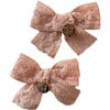 Isla Lace Knit Bow Double Clip, Ballet Slipper - Hair Accessories - 1 - thumbnail