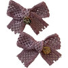 Della Chenille Lace Double Bow Clip, Lavender - Hair Accessories - 1 - thumbnail