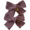 Della Chenille Lace Double Bow Clip, Lavender - Hair Accessories - 2