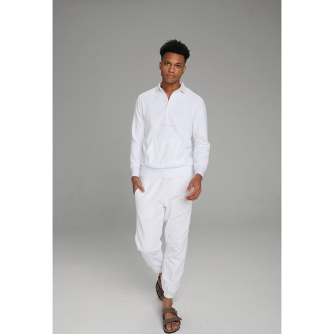 Adult Terry Kangaroo Rugby Sweatshir, Fluff White