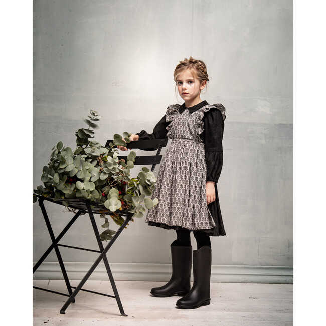 Philippa Dress, Grey & Floral Print