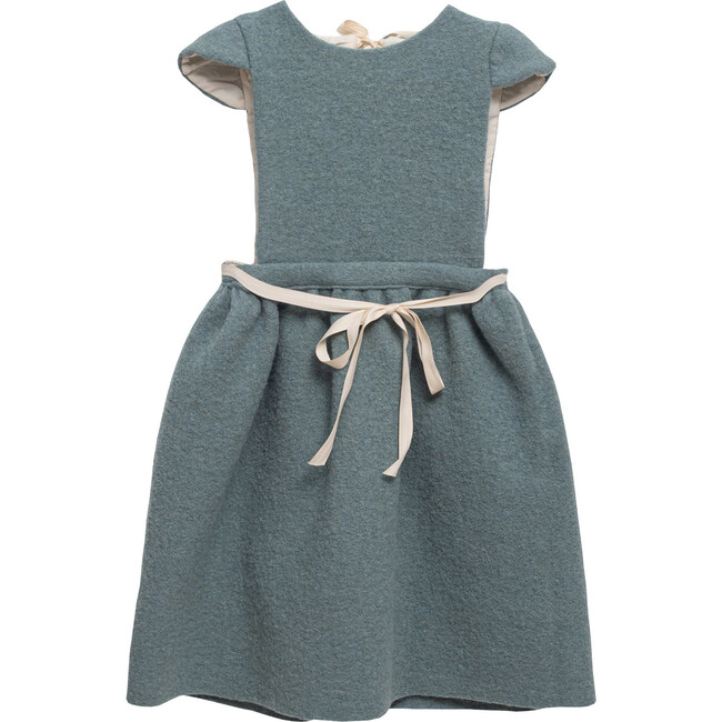 Helga Pinafore Dress, Boiled Wool & Aqua