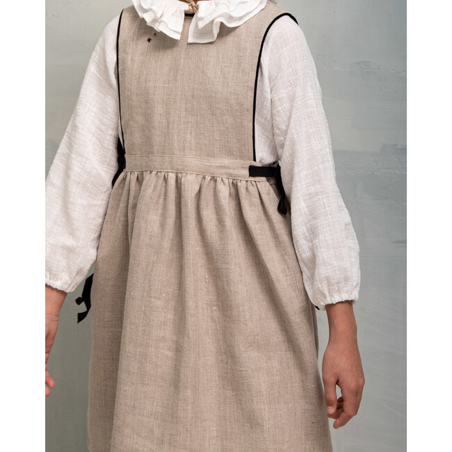 Hermes Pinafore Dress, Rustic Linen - Cosmosophie Dresses | Maisonette