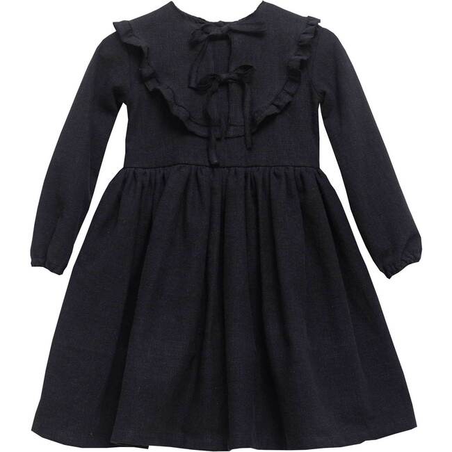 Giselle Dress, Black Linen - Dresses - 1