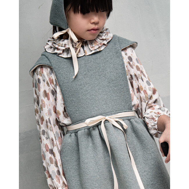 Helga Pinafore Dress, Boiled Wool & Aqua
