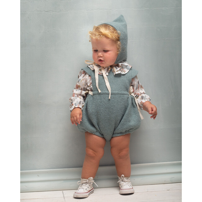 Helga Romper, Boiled Wool Aqua - Rompers - 3