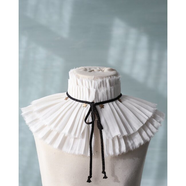 Galileo Pleated Collar, Black Bow - Scarves - 3