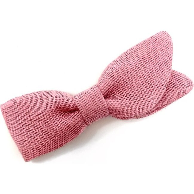Petal Bow Clip, Rose Double Gauze