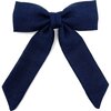 Classic Bow Clip, Navy Double Gauze - Hair Accessories - 1 - thumbnail