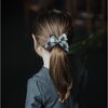 Baby Tied Bow Clip, Black Flecked Check - Hair Accessories - 2