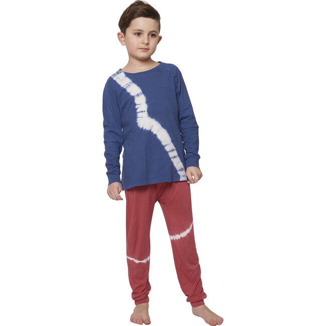 Tie Dye Bamboo Trouser Sweatpants, Cranberry