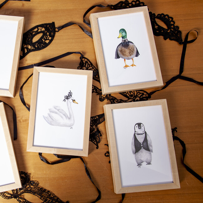 Set of 3 Fancy Animals Prints, Birds - Art - 2