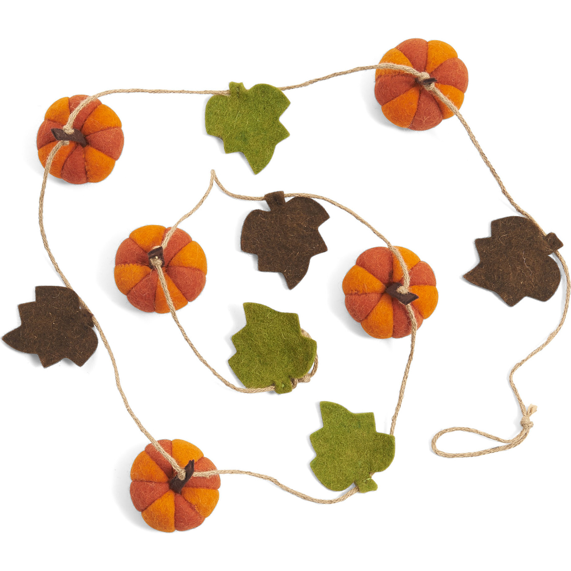 Harvest Pumpkin Vine Garland, Orange/Green - Accents - 1