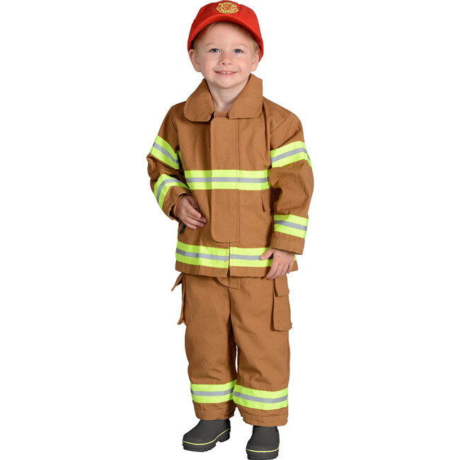 Jr. Firefighter Suit with Embroidered Cap, Tan