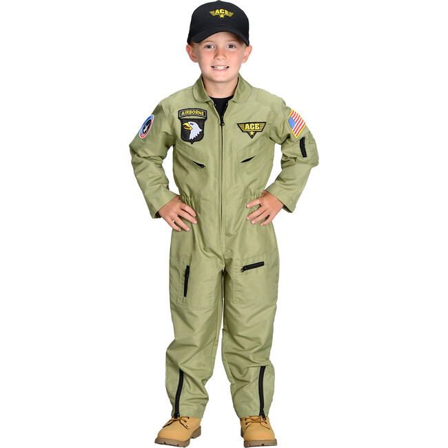 Jr. Fighter Pilot Suit with Embroidered Cap - Costumes - 1