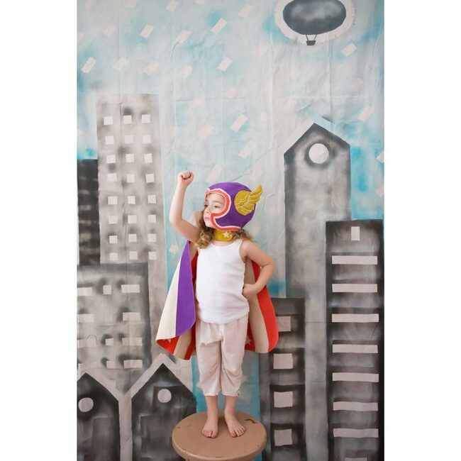 Flying Super Hero Set, Purple - Costumes - 3