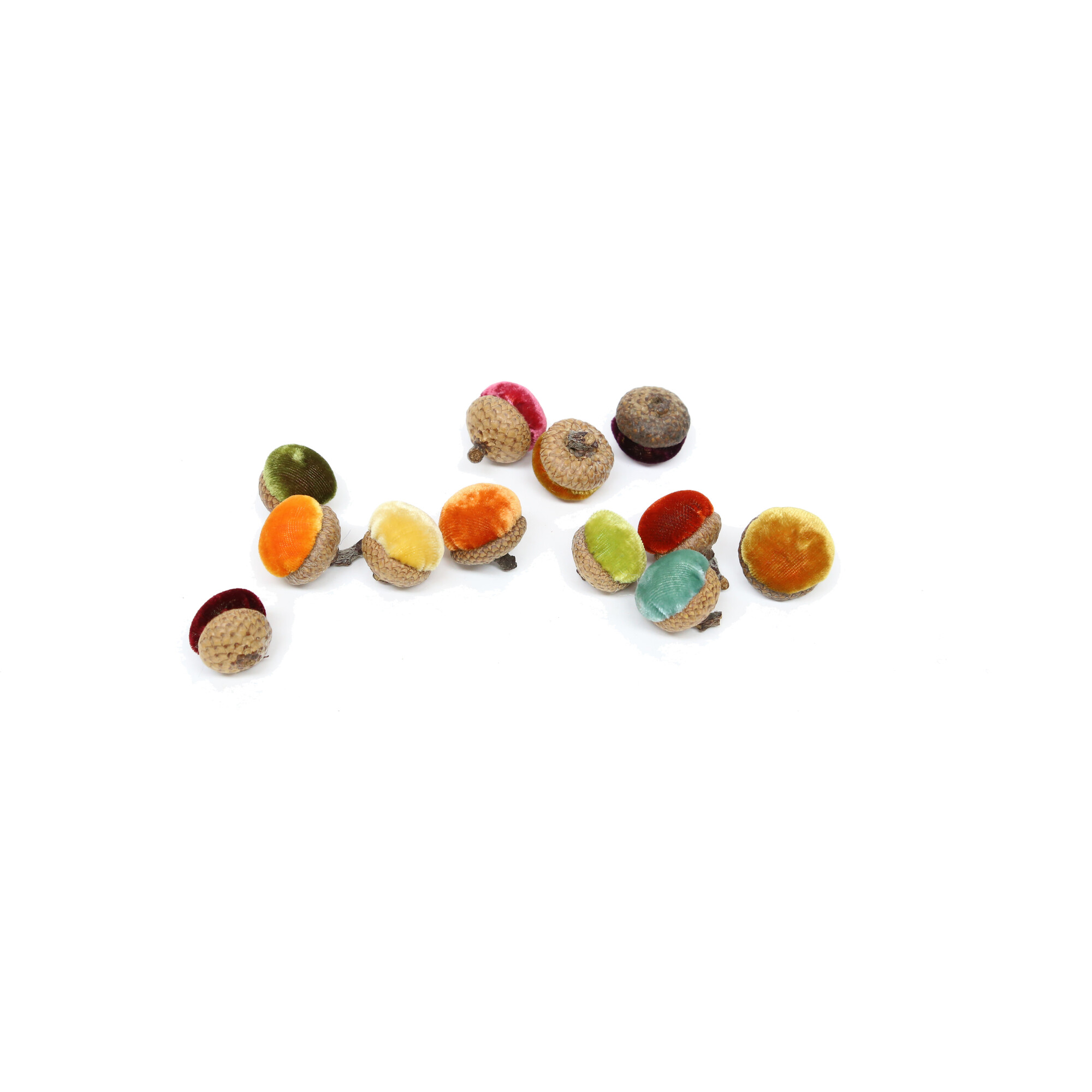 Set of 12 Velvet Acorns, Assorted - Accents - 1