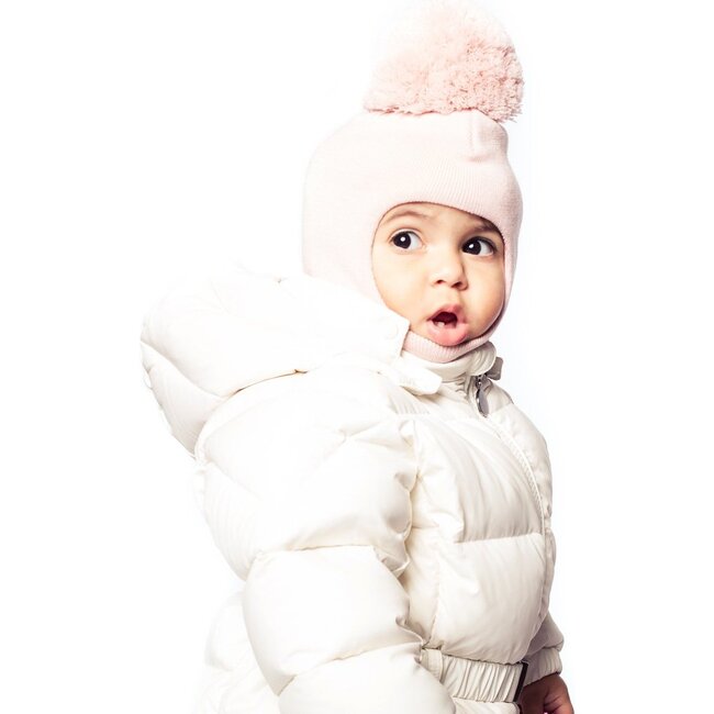 Knit Balaclava with Pom, Rose Petal - Hats - 3