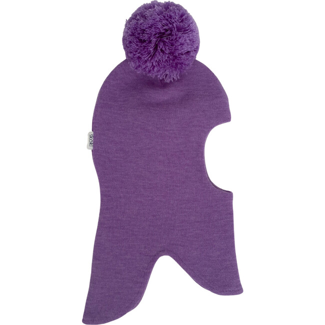 Knit Balaclava with Pom, Lilac - Hats - 1