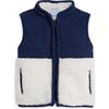 Sherpa Vest, Navy with Ivory - Vests - 1 - thumbnail