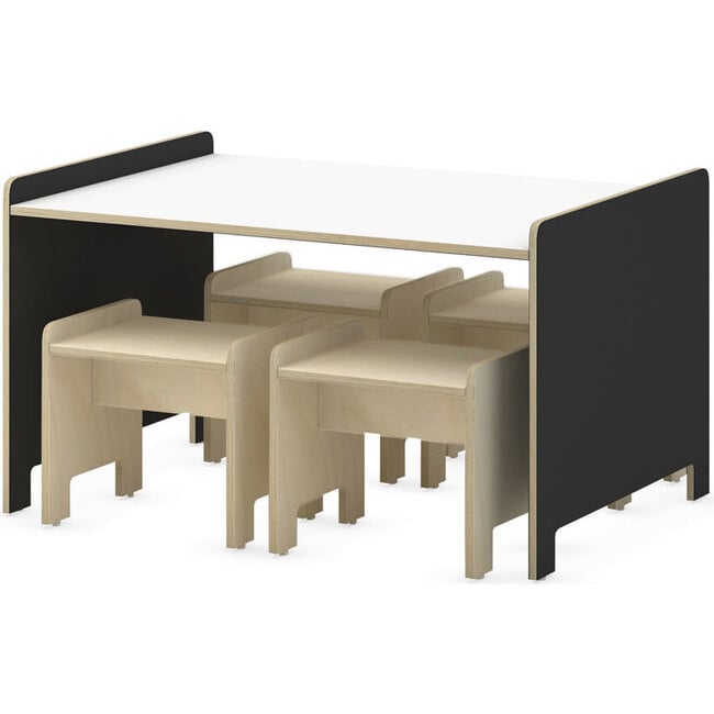 Juno Playtable And Stools Set, Onyx - Play Tables - 1