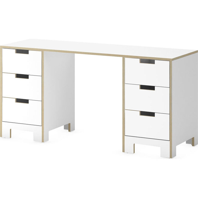 Juno Doublewide Desk, White - Desks - 4