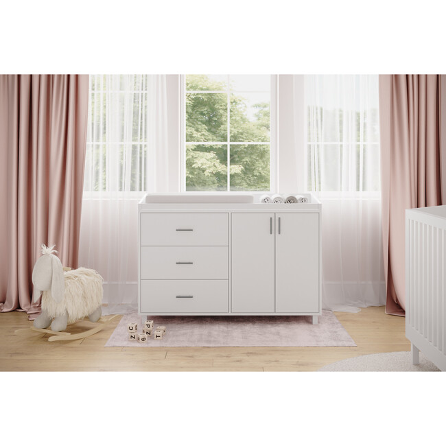 Indi Doublewide Changer Dresser, White - Dressers - 2