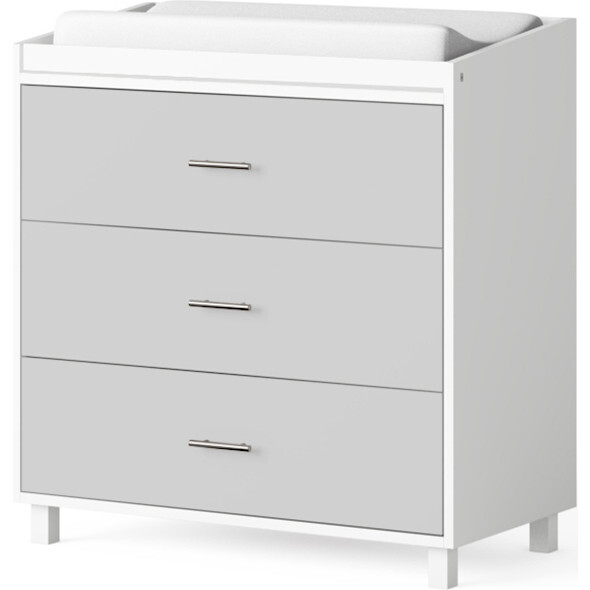 Indi 3 Drawer Changer Dresser, Gray