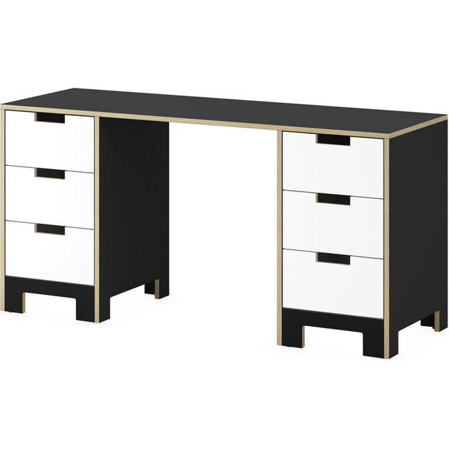 Juno Doublewide Desk, Onyx - Desks - 6