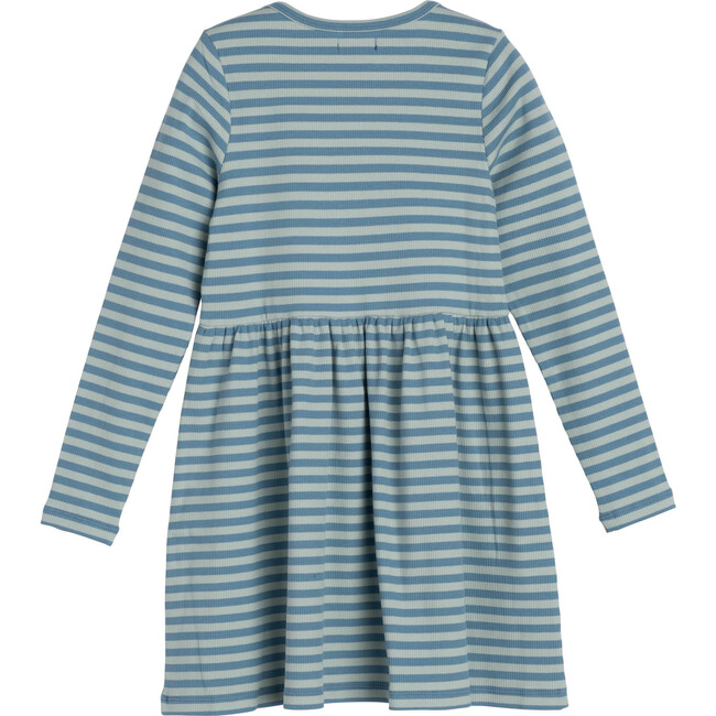 Marley Ribbed Long Sleeve Jersey Dress, Sage & Blue