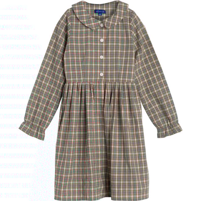 Emma Collared Dress, Green & Red Check