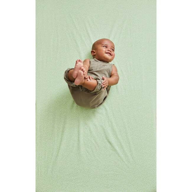Dotty Crib Sheet, Green - Crib Sheets - 2